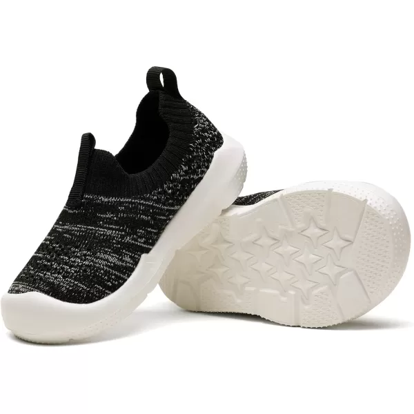 imageDREAM PAIRS Toddler Boys Girls Walking Shoes Lightweight Slipon SneakersToddlerLittle KidBlack