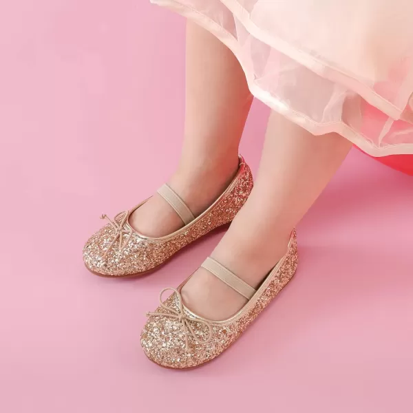 imageDREAM PAIRS Toddler Girls Dress Shoes Party Wedding Flower Girl Ballet FlatsChampagne