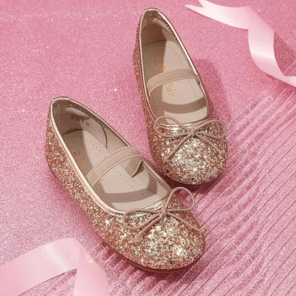 imageDREAM PAIRS Toddler Girls Dress Shoes Party Wedding Flower Girl Ballet FlatsChampagne