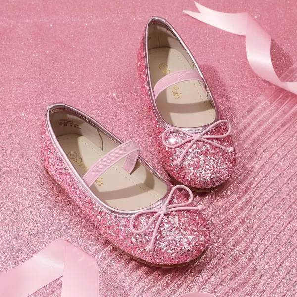 imageDREAM PAIRS Toddler Girls Dress Shoes Party Wedding Flower Girl Ballet FlatsPink
