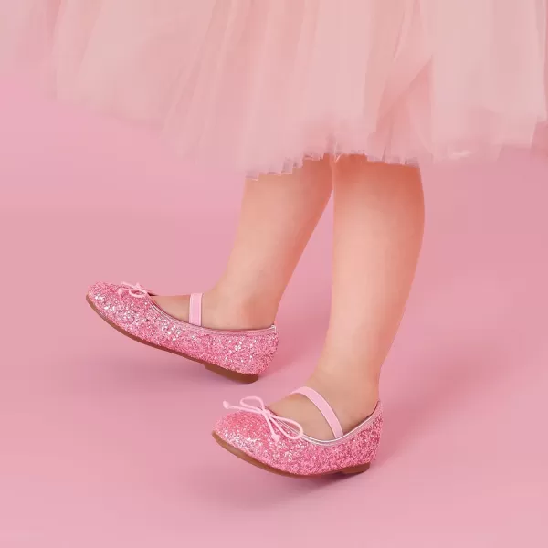 imageDREAM PAIRS Toddler Girls Dress Shoes Party Wedding Flower Girl Ballet FlatsPink