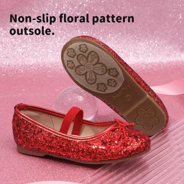 imageDREAM PAIRS Toddler Girls Dress Shoes Party Wedding Flower Girl Ballet FlatsRed