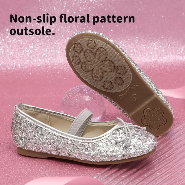 imageDREAM PAIRS Toddler Girls Dress Shoes Party Wedding Flower Girl Ballet FlatsSilver