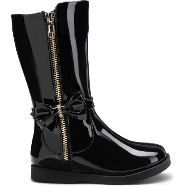 imageDREAM PAIRS Toddler Girls Mid Calf Boots Side Zipper Riding ShoesBlackPat