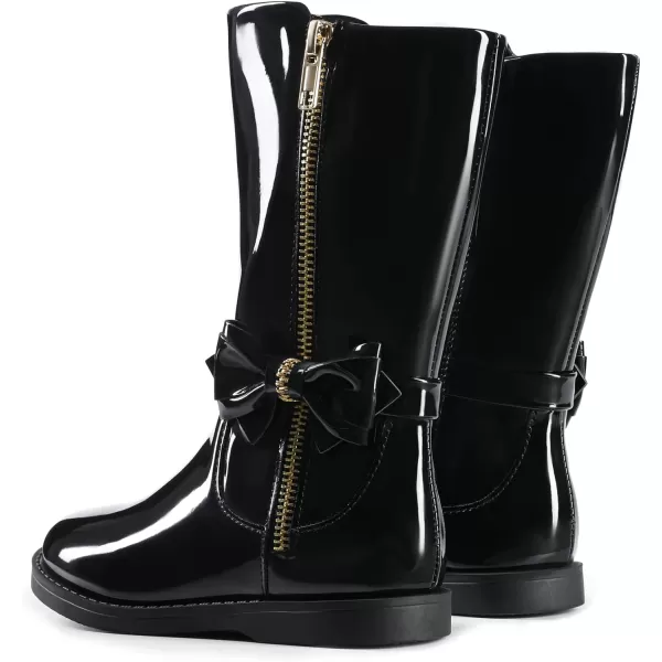 imageDREAM PAIRS Toddler Girls Mid Calf Boots Side Zipper Riding ShoesBlackPat