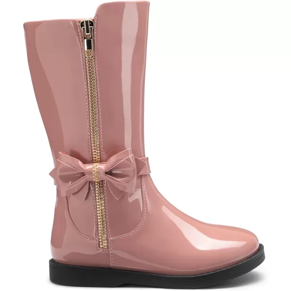 imageDREAM PAIRS Toddler Girls Mid Calf Boots Side Zipper Riding ShoesPinkPat
