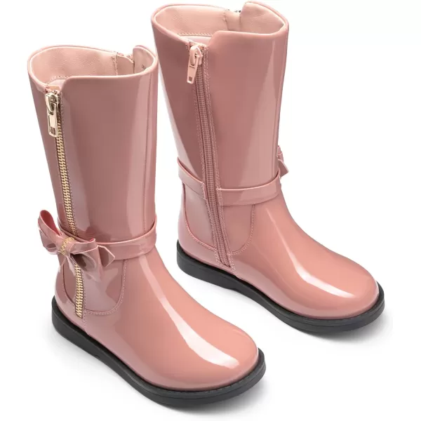 imageDREAM PAIRS Toddler Girls Mid Calf Boots Side Zipper Riding ShoesPinkPat