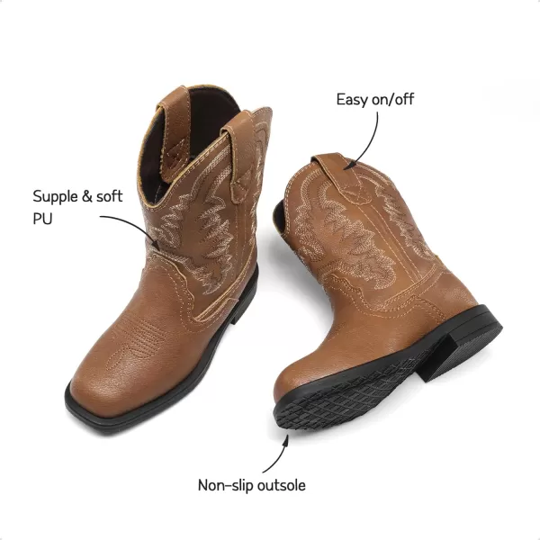 imageDREAM PAIRS Toddler Little Boys Girls Cowboy Boots Kids Western Square Toe Riding Mid Calf BootsDREAM PAIRS Toddler Little Boys Girls Cowboy Boots Kids Western Square Toe Riding Mid Calf Boots