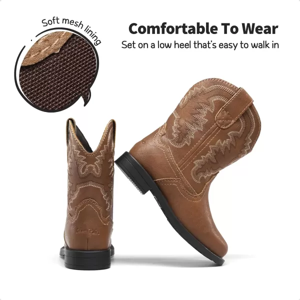 imageDREAM PAIRS Toddler Little Boys Girls Cowboy Boots Kids Western Square Toe Riding Mid Calf BootsDREAM PAIRS Toddler Little Boys Girls Cowboy Boots Kids Western Square Toe Riding Mid Calf Boots