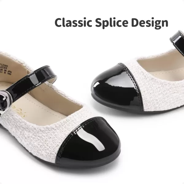 imageDREAM PAIRS Toddler Little Girl Mary Jane Ballet Flats Dress ShoesWhiteBlack