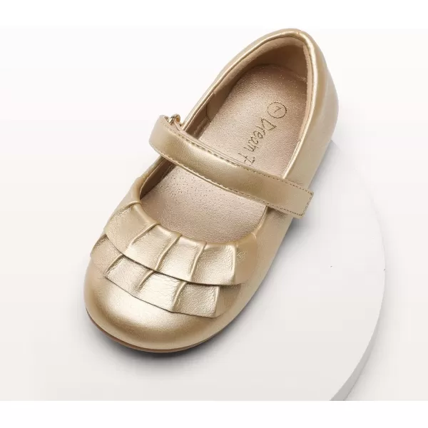 imageDREAM PAIRS Toddler Little Girls Mary Jane Ballet Flats Flower Girl Dress Shoes for Wedding Party SchoolGold