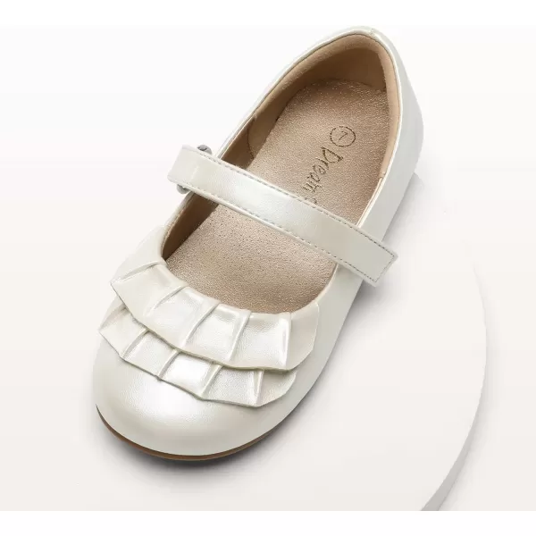 imageDREAM PAIRS Toddler Little Girls Mary Jane Ballet Flats Flower Girl Dress Shoes for Wedding Party SchoolIvory
