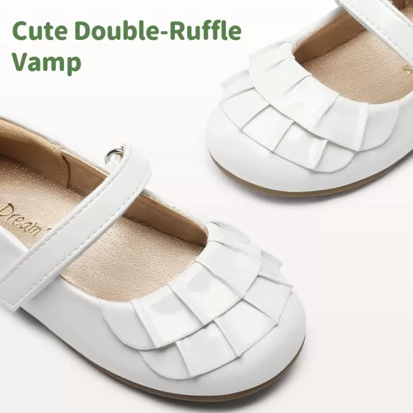 imageDREAM PAIRS Toddler Little Girls Mary Jane Ballet Flats Flower Girl Dress Shoes for Wedding Party SchoolWhite