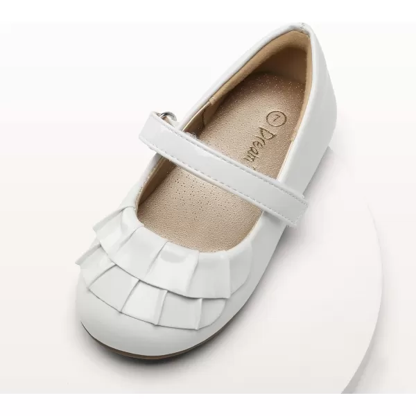 imageDREAM PAIRS Toddler Little Girls Mary Jane Ballet Flats Flower Girl Dress Shoes for Wedding Party SchoolWhite