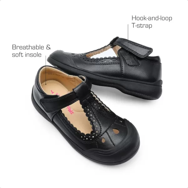 imageDREAM PAIRS Toddler Little Girls Mary Jane School Uniform Dress Shoes TStrap Ballet FlatsBlack