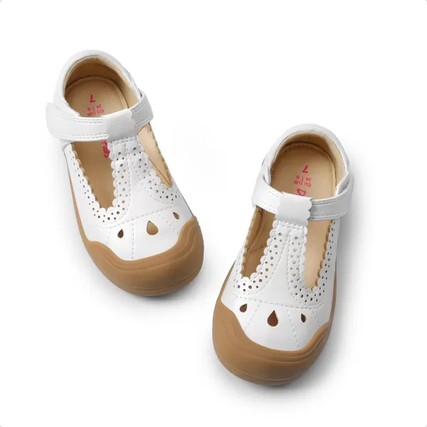 imageDREAM PAIRS Toddler Little Girls Mary Jane School Uniform Dress Shoes TStrap Ballet FlatsWhite
