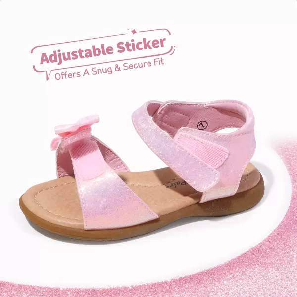 imageDREAM PAIRS ToddlerLittle Kid Girls Sandals Fashion Bow Summer ShoesPinkglitter