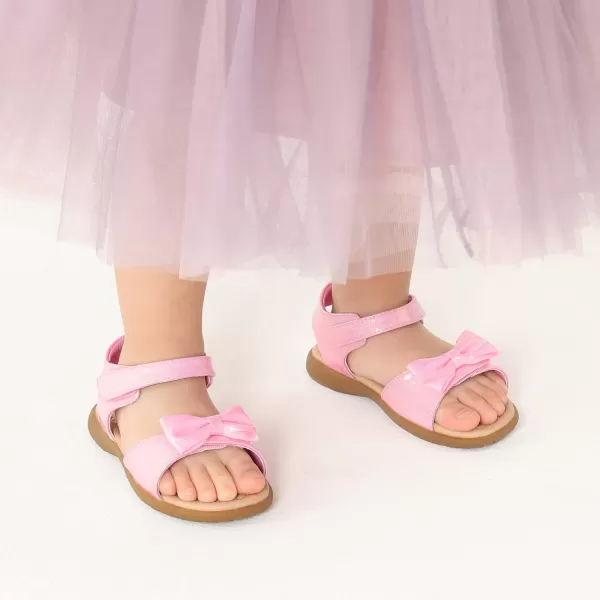 imageDREAM PAIRS ToddlerLittle Kid Girls Sandals Fashion Bow Summer ShoesPinkglitter