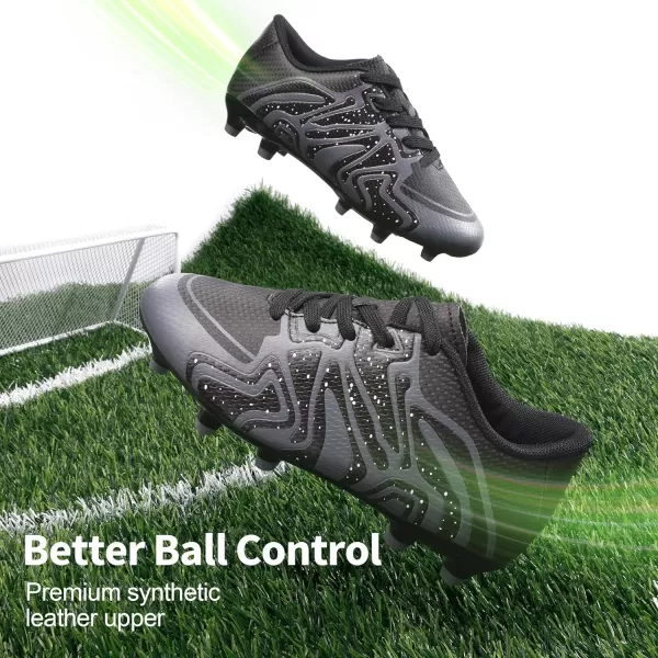 imageDREAM PAIRS ToddlerLittle KidBig Kid 160472K Soccer Football Cleats ShoesBlackDarkGreyWhite