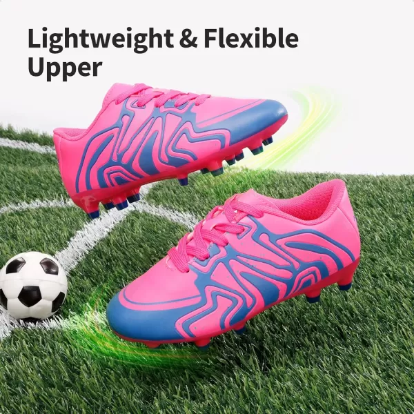 imageDREAM PAIRS ToddlerLittle KidBig Kid 160472K Soccer Football Cleats ShoesFuchsiaPinkRoyalBlue