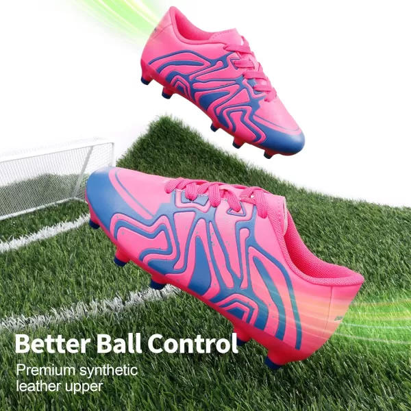 imageDREAM PAIRS ToddlerLittle KidBig Kid 160472K Soccer Football Cleats ShoesFuchsiaPinkRoyalBlue