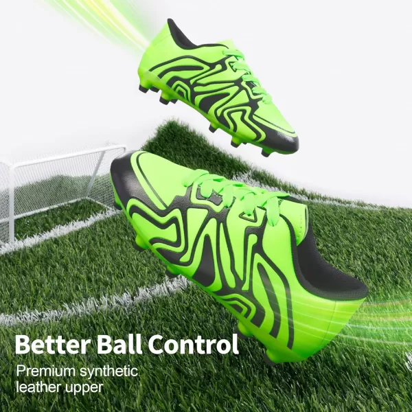 imageDREAM PAIRS ToddlerLittle KidBig Kid 160472K Soccer Football Cleats ShoesNeon GreenBlack