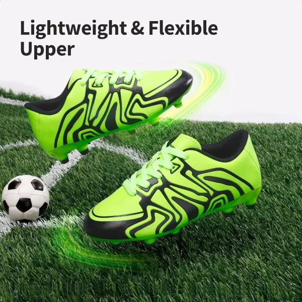 imageDREAM PAIRS ToddlerLittle KidBig Kid 160472K Soccer Football Cleats ShoesNeon GreenBlack