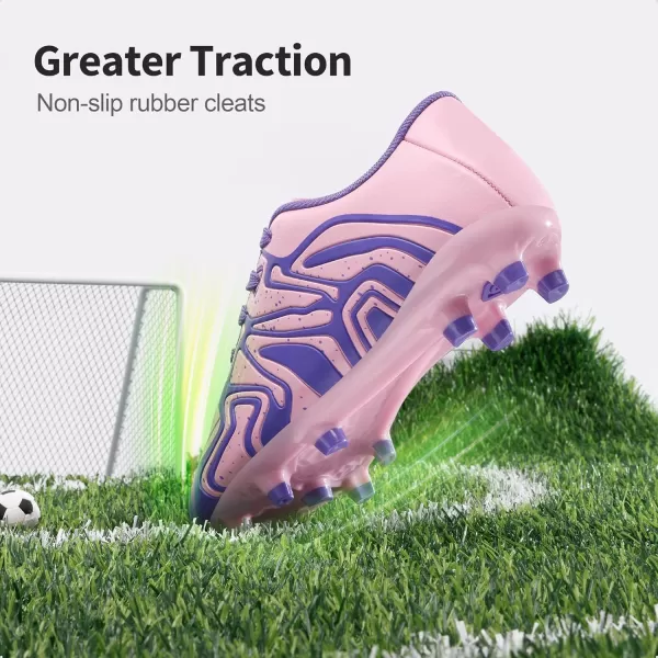 imageDREAM PAIRS ToddlerLittle KidBig Kid 160472K Soccer Football Cleats ShoesPinkPurple