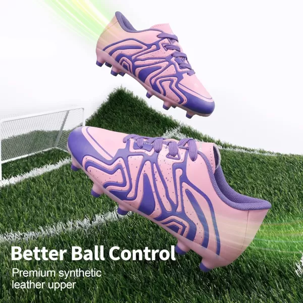 imageDREAM PAIRS ToddlerLittle KidBig Kid 160472K Soccer Football Cleats ShoesPinkPurple