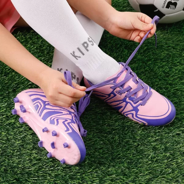 imageDREAM PAIRS ToddlerLittle KidBig Kid 160472K Soccer Football Cleats ShoesPinkPurple