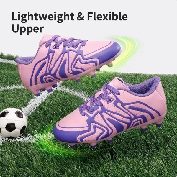 imageDREAM PAIRS ToddlerLittle KidBig Kid 160472K Soccer Football Cleats ShoesPinkPurple