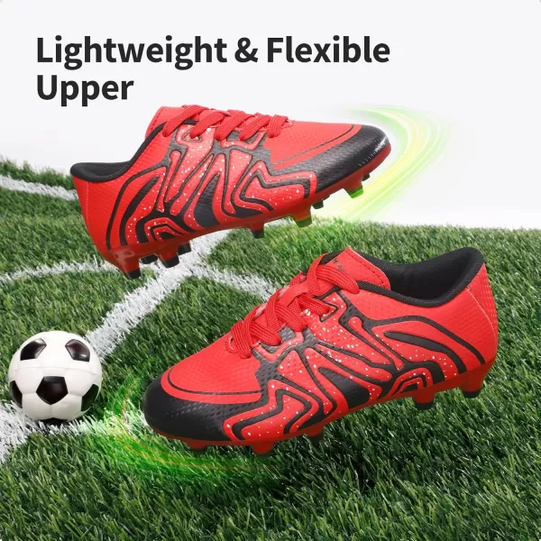 imageDREAM PAIRS ToddlerLittle KidBig Kid 160472K Soccer Football Cleats ShoesRedBlackSilver