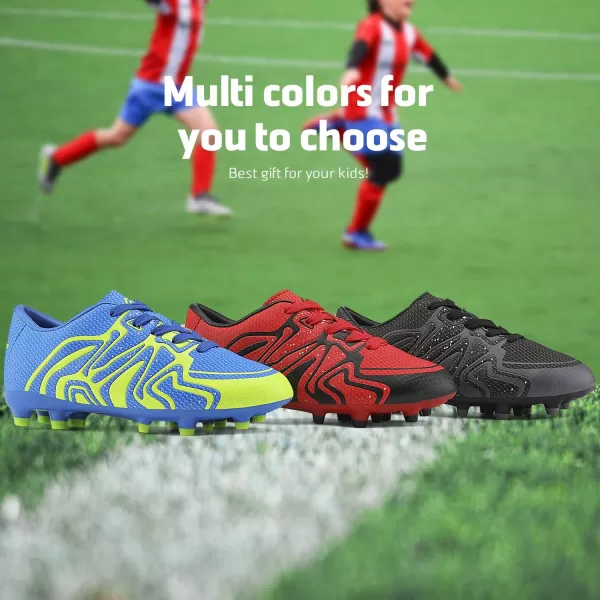 imageDREAM PAIRS ToddlerLittle KidBig Kid 160472K Soccer Football Cleats ShoesRedBlackSilver