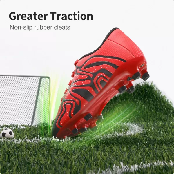 imageDREAM PAIRS ToddlerLittle KidBig Kid 160472K Soccer Football Cleats ShoesRedBlackSilver
