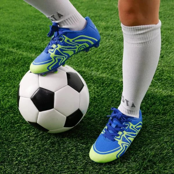 imageDREAM PAIRS ToddlerLittle KidBig Kid 160472K Soccer Football Cleats ShoesRoyalLemonGreenSilver