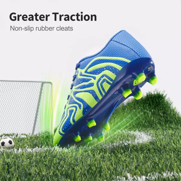 imageDREAM PAIRS ToddlerLittle KidBig Kid 160472K Soccer Football Cleats ShoesRoyalLemonGreenSilver