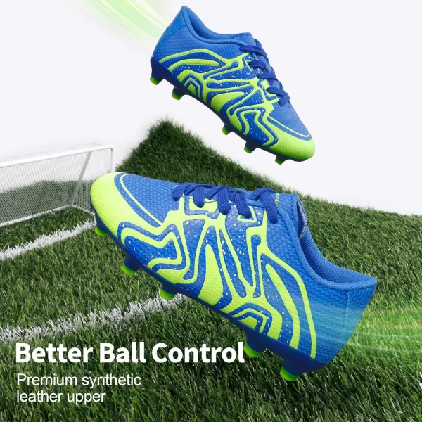imageDREAM PAIRS ToddlerLittle KidBig Kid 160472K Soccer Football Cleats ShoesRoyalLemonGreenSilver