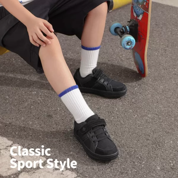 imageDREAM PAIRS ToddlerLittle KidBig Kid School Loafers Sneakers ShoesAll Black