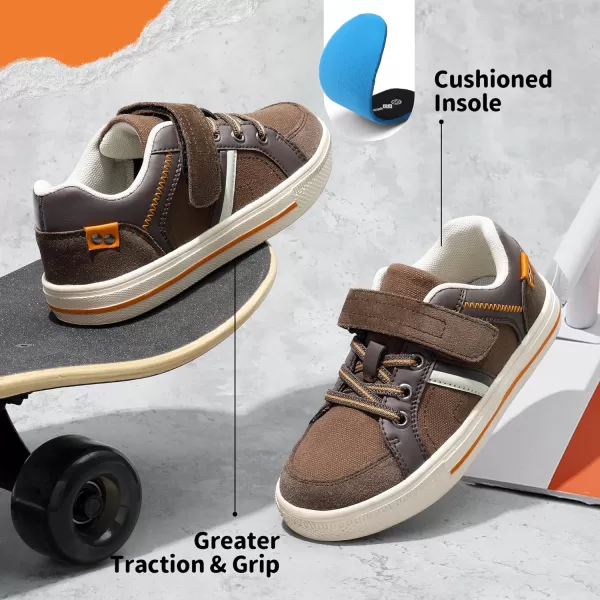 imageDREAM PAIRS ToddlerLittle KidBig Kid School Loafers Sneakers ShoesBrownorange