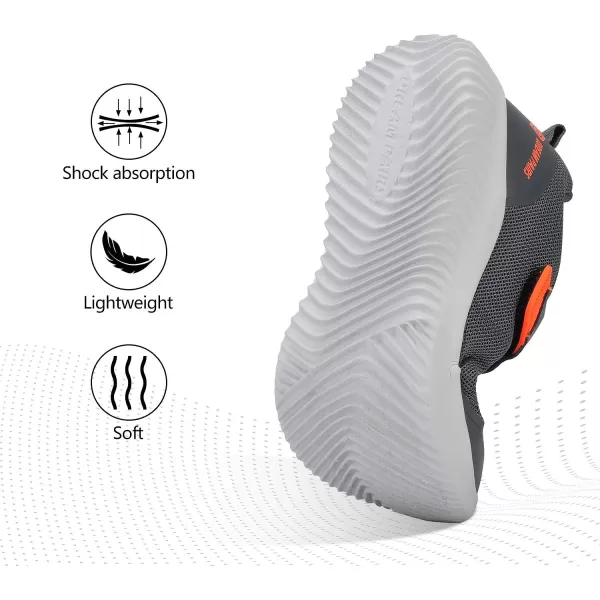 imageDREAM PAIRS UnisexChild Running ShoesSneakerGreyOrange