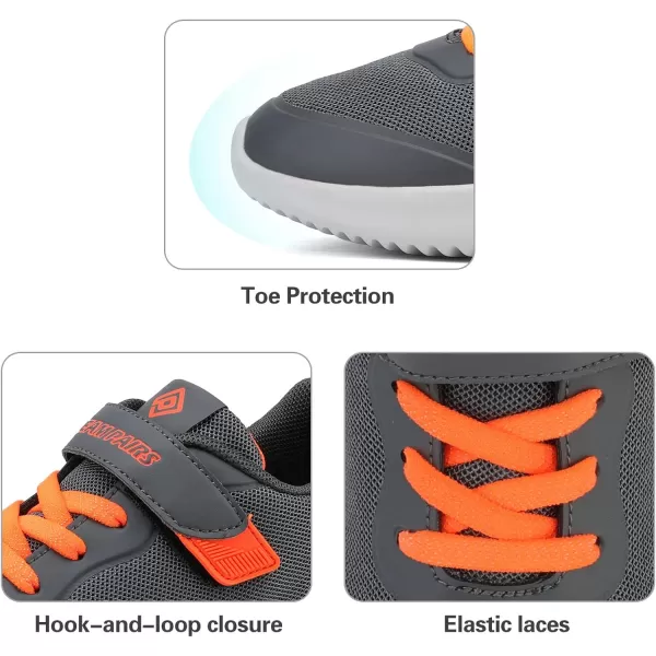 imageDREAM PAIRS UnisexChild Running ShoesSneakerGreyOrange