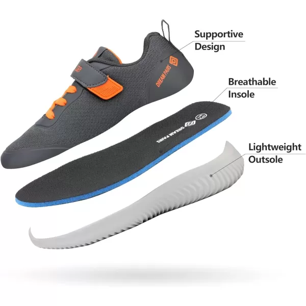 imageDREAM PAIRS UnisexChild Running ShoesSneakerGreyOrange