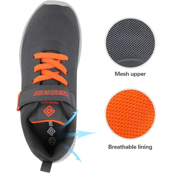 imageDREAM PAIRS UnisexChild Running ShoesSneakerGreyOrange