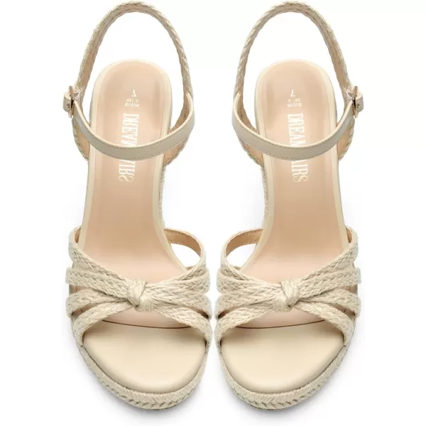 imageDREAM PAIRS Wedge Sandals for Women Dressy Summer Platform Espadrille Strappy Casual Braided Heels Comfortable with Open Toe and Ankle StrapBeigeraffia