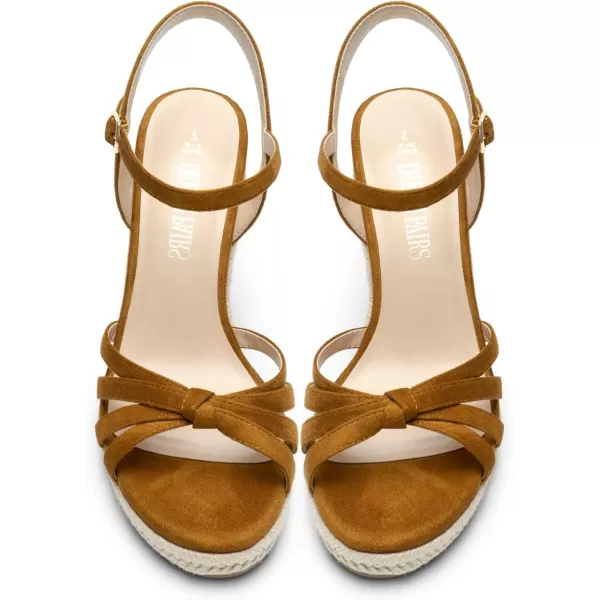imageDREAM PAIRS Wedge Sandals for Women Dressy Summer Platform Espadrille Strappy Casual Braided Heels Comfortable with Open Toe and Ankle StrapBrownsuede