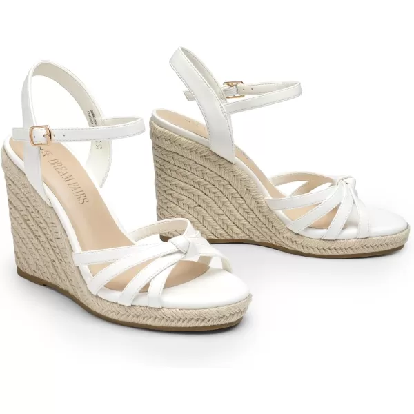 imageDREAM PAIRS Wedge Sandals for Women Dressy Summer Platform Espadrille Strappy Casual Braided Heels Comfortable with Open Toe and Ankle StrapWhitepu
