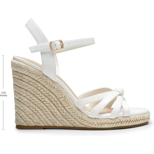 imageDREAM PAIRS Wedge Sandals for Women Dressy Summer Platform Espadrille Strappy Casual Braided Heels Comfortable with Open Toe and Ankle StrapWhitepu