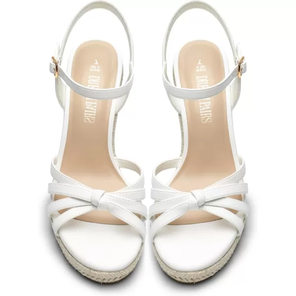 imageDREAM PAIRS Wedge Sandals for Women Dressy Summer Platform Espadrille Strappy Casual Braided Heels Comfortable with Open Toe and Ankle StrapWhitepu