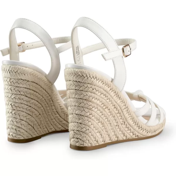 imageDREAM PAIRS Wedge Sandals for Women Dressy Summer Platform Espadrille Strappy Casual Braided Heels Comfortable with Open Toe and Ankle StrapWhitepu