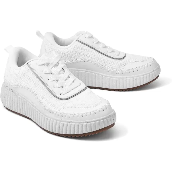 imageDREAM PAIRS Women Chunky Sneakers Comfortable Casual Platform Fashion SneakerWhite